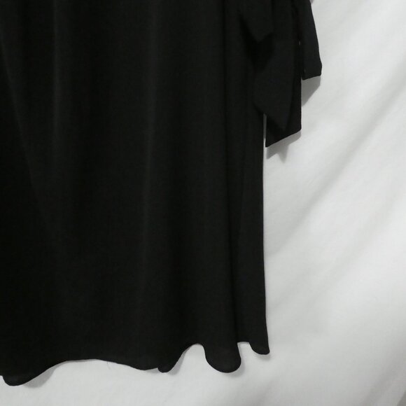 CHICSOUL | 2XL - 2X | Made In The USA | Elegant Sheer Black Dress | Tied Sleeves - Picture 16 of 16